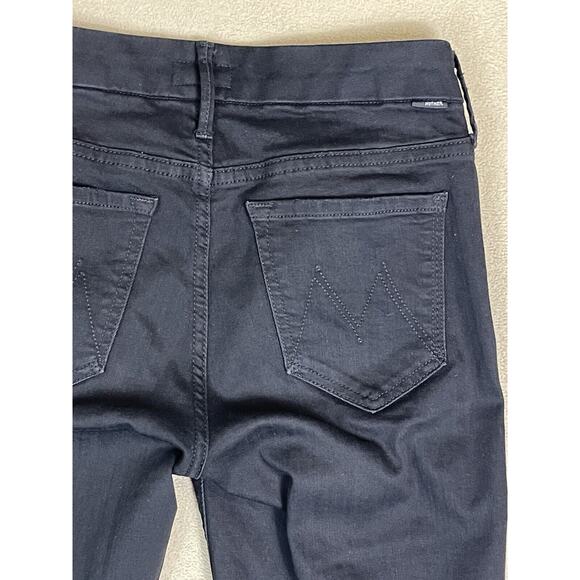 Mother Jeans Womens 25 Black Looker Ankle Fray Distressed Stretch Mid Rise Denim - Picture 12 of 14